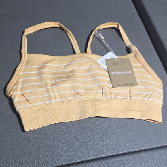 Patagonia Women's Soft Yellow Striped Bra - Picture 1 of 4